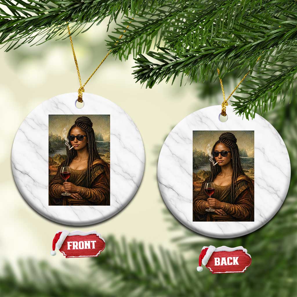 Black Mona Lisa African American Ceramic Ornament Black History Month - Wonder Print Shop