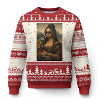 Black Mona Lisa African American Ugly Christmas Sweater Black History Month - Wonder Print Shop