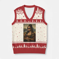 Black Mona Lisa African American V-Neck Knit Sweater Vest Black History Month - Wonder Print Shop