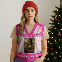 Black Mona Lisa African American V-Neck Knit Sweater Vest Black History Month - Wonder Print Shop
