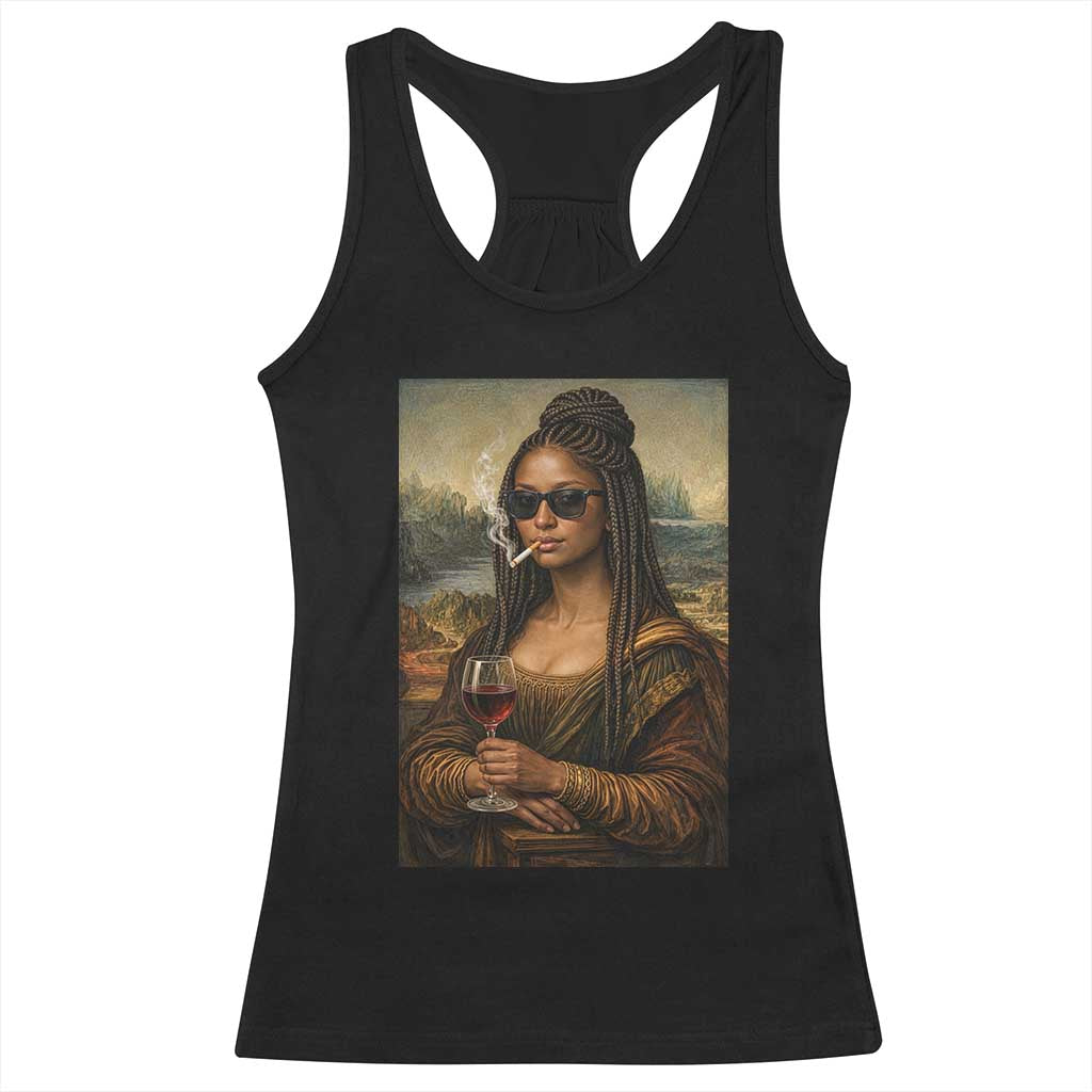 Black Mona Lisa African American Racerback Tank Top Black History Month - Wonder Print Shop