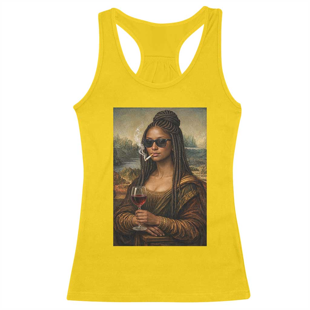 Black Mona Lisa African American Racerback Tank Top Black History Month - Wonder Print Shop
