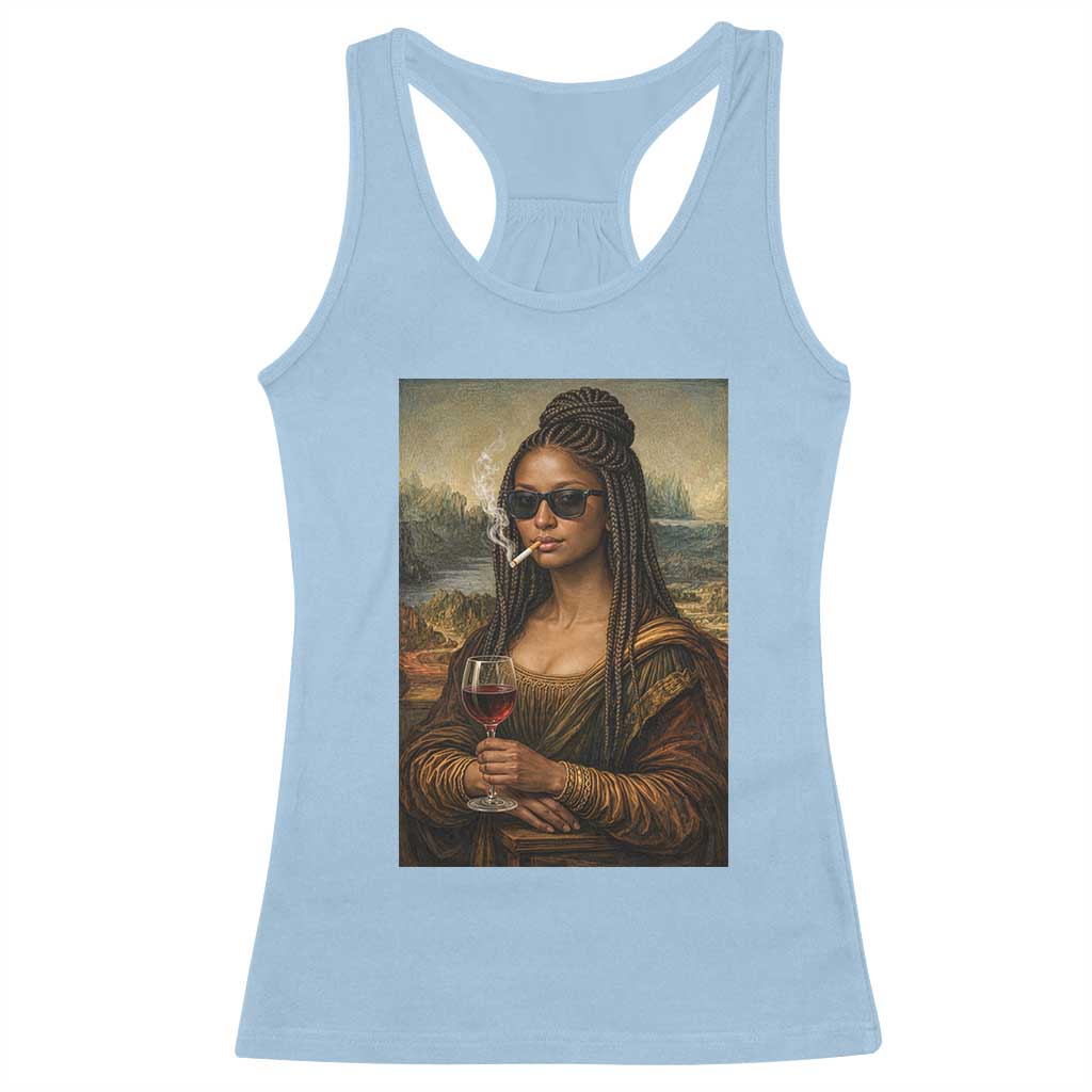 Black Mona Lisa African American Racerback Tank Top Black History Month - Wonder Print Shop