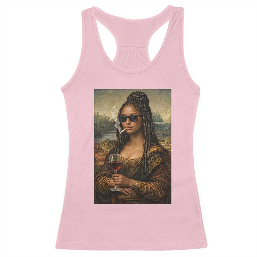 Black Mona Lisa African American Racerback Tank Top Black History Month - Wonder Print Shop