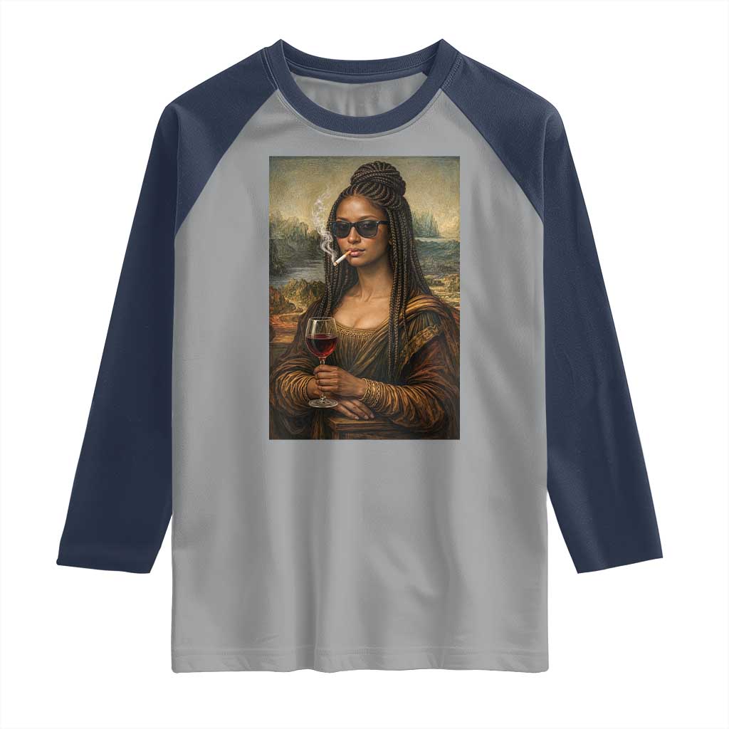 Black Mona Lisa African American Raglan Shirt Black History Month - Wonder Print Shop