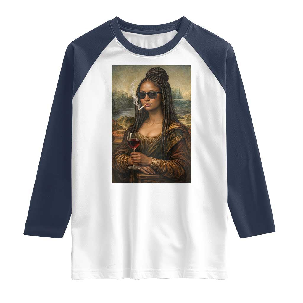 Black Mona Lisa African American Raglan Shirt Black History Month - Wonder Print Shop