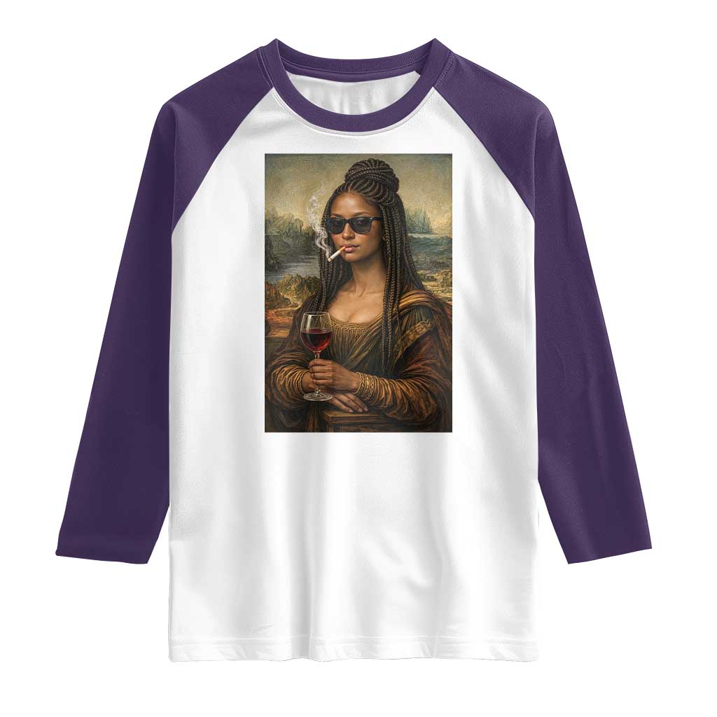 Black Mona Lisa African American Raglan Shirt Black History Month - Wonder Print Shop