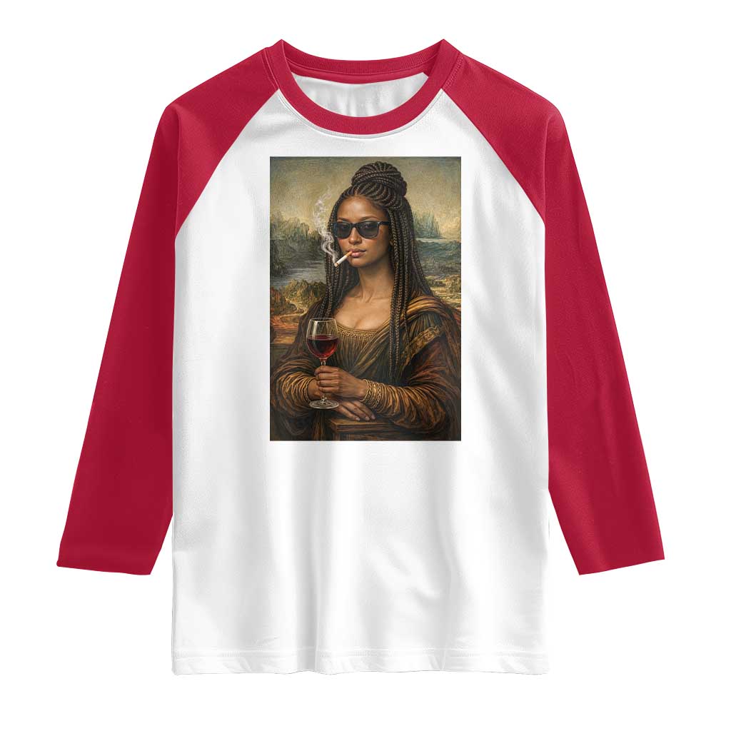 Black Mona Lisa African American Raglan Shirt Black History Month - Wonder Print Shop