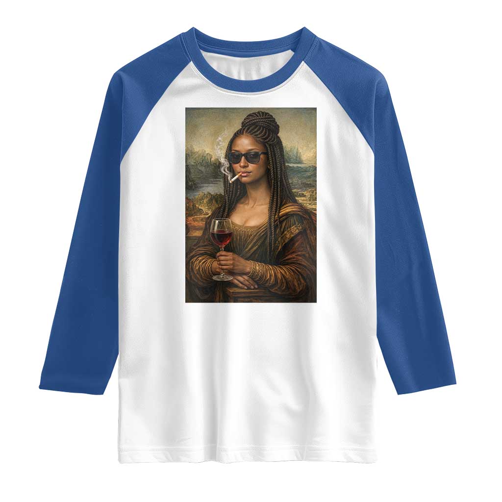 Black Mona Lisa African American Raglan Shirt Black History Month - Wonder Print Shop