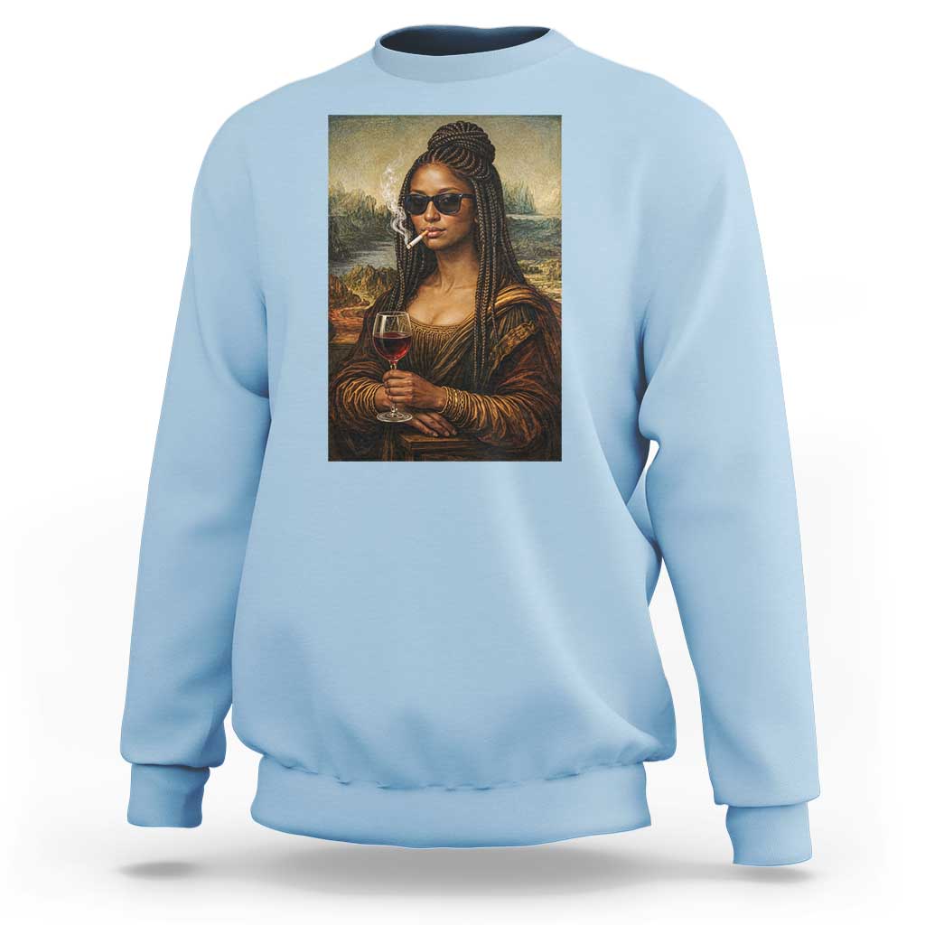 Black Mona Lisa African American Sweatshirt Black History Month - Wonder Print Shop