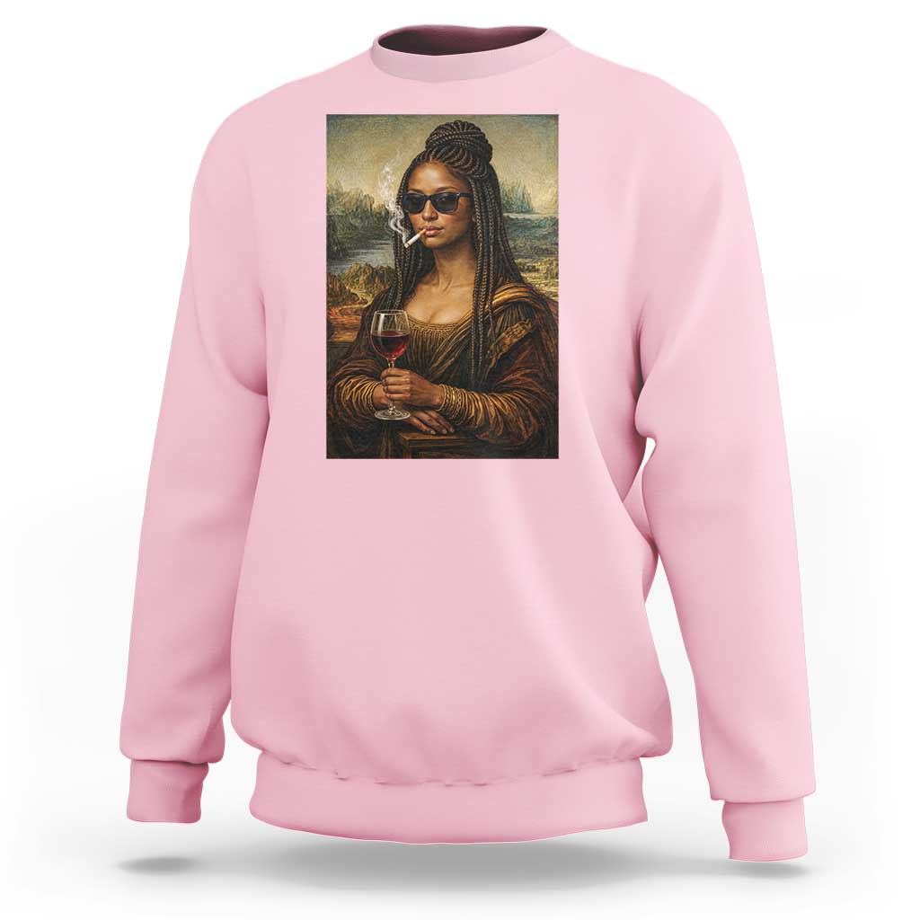 Black Mona Lisa African American Sweatshirt Black History Month - Wonder Print Shop
