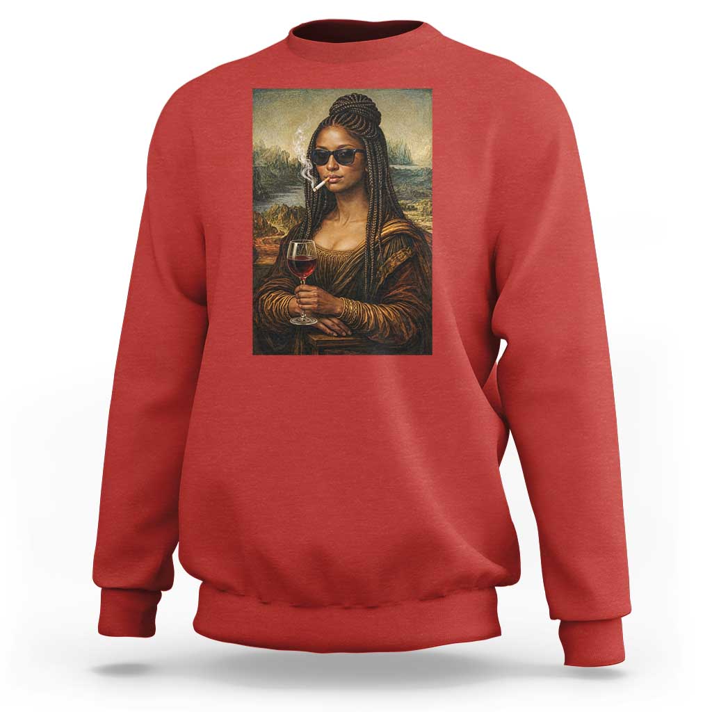 Black Mona Lisa African American Sweatshirt Black History Month - Wonder Print Shop