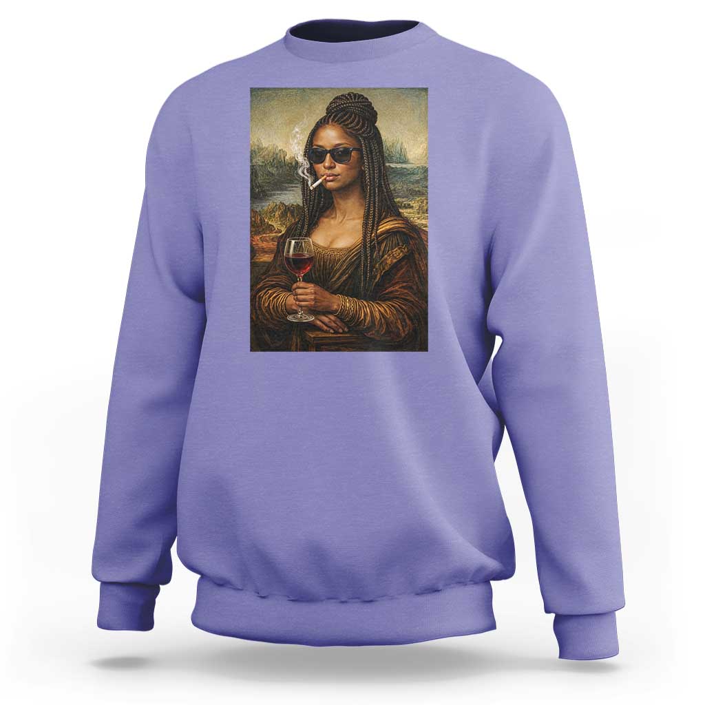 Black Mona Lisa African American Sweatshirt Black History Month - Wonder Print Shop
