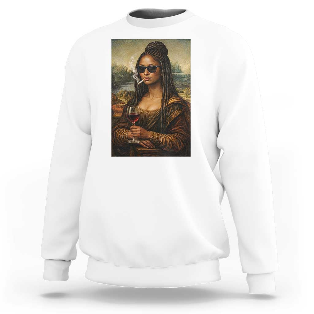 Black Mona Lisa African American Sweatshirt Black History Month - Wonder Print Shop