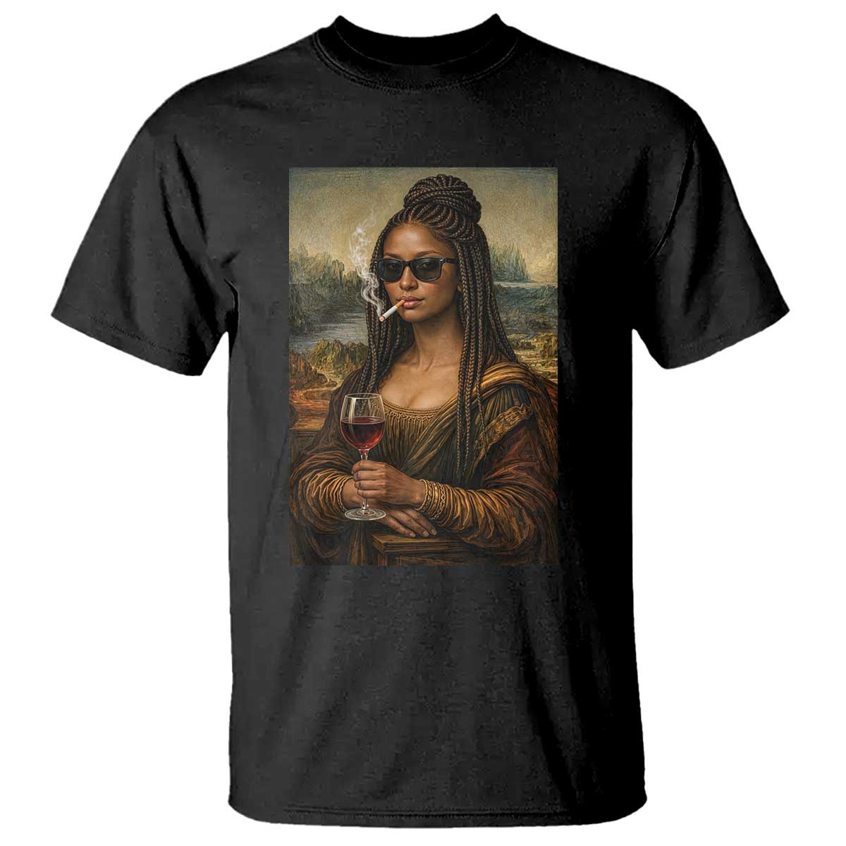 Black Mona Lisa African American T Shirt Black History Month - Wonder Print Shop