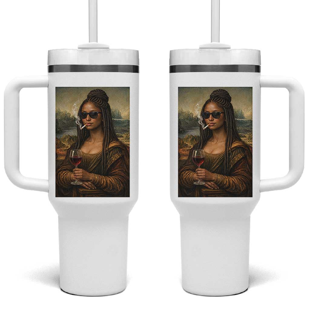 Black Mona Lisa African American Tumbler With Handle Black History Month - Wonder Print Shop