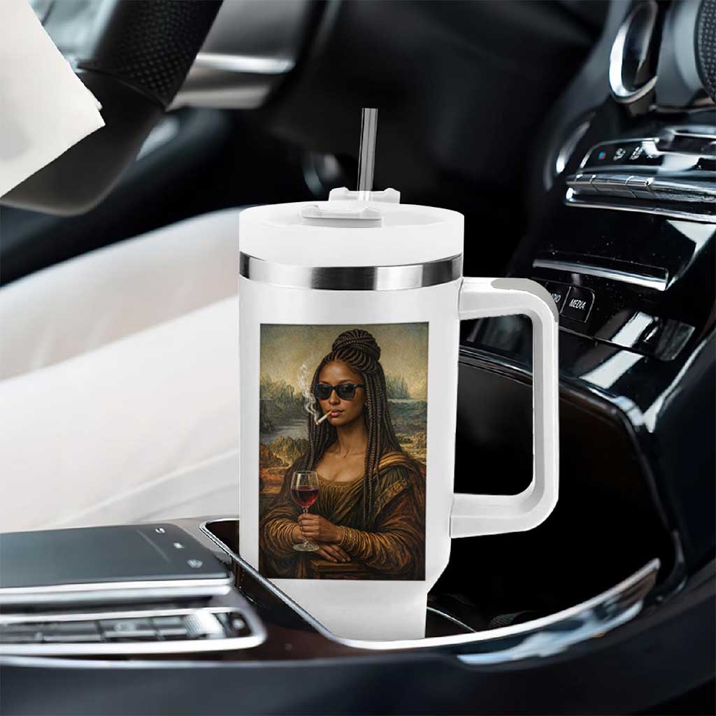 Black Mona Lisa African American Tumbler With Handle Black History Month - Wonder Print Shop