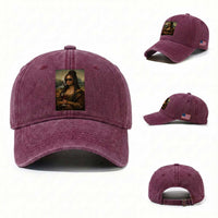 Black Mona Lisa African American Washed Cotton Baseball Cap Black History Month