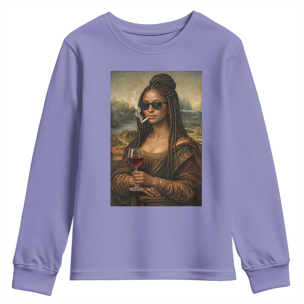 Black Mona Lisa African American Youth Sweatshirt Black History Month - Wonder Print Shop