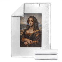 Funny Black Mona Lisa Throw Blanket African American Pride - Wonder Print Shop