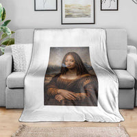 Funny Black Mona Lisa Throw Blanket African American Pride - Wonder Print Shop