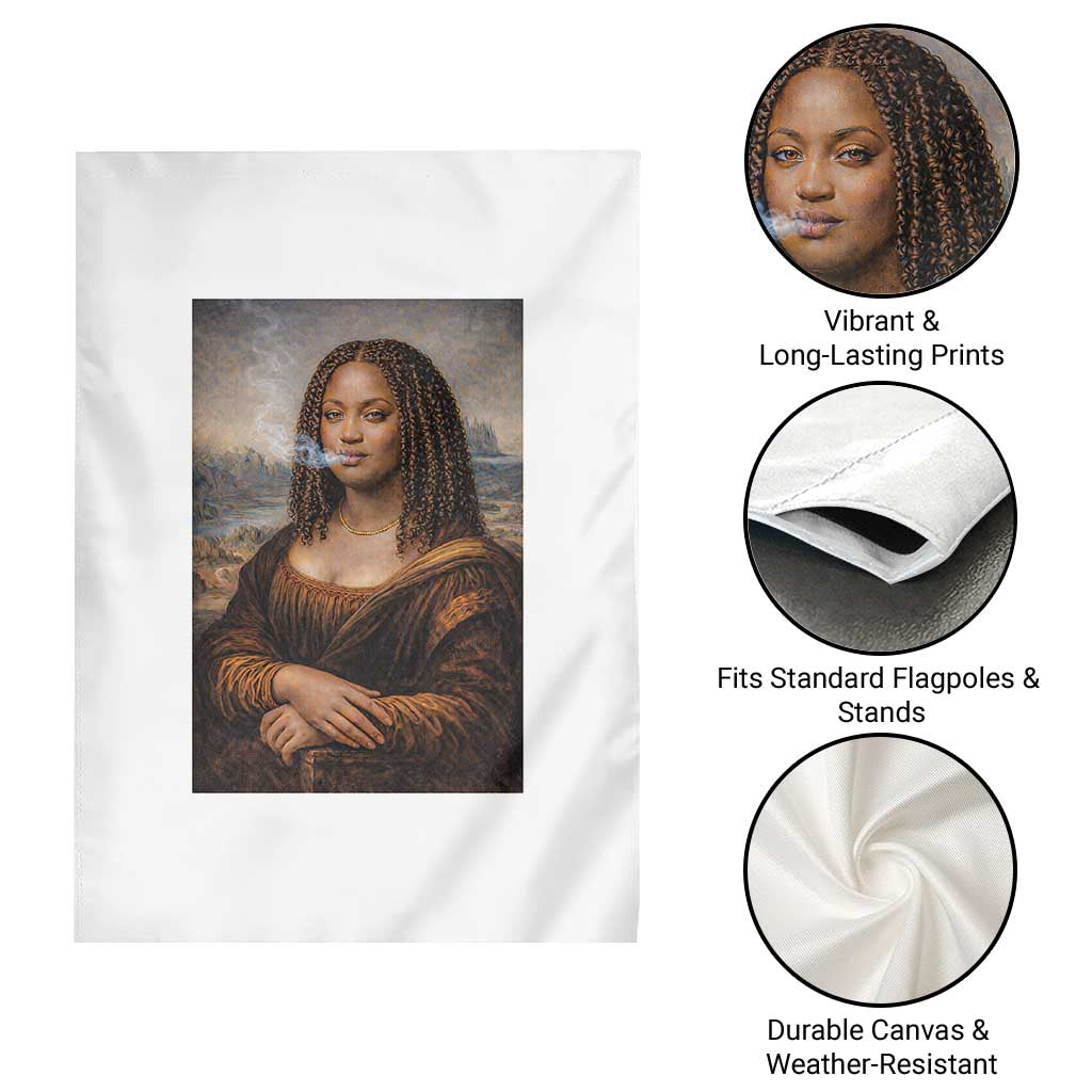 Funny Black Mona Lisa Garden Flag African American Pride - Wonder Print Shop