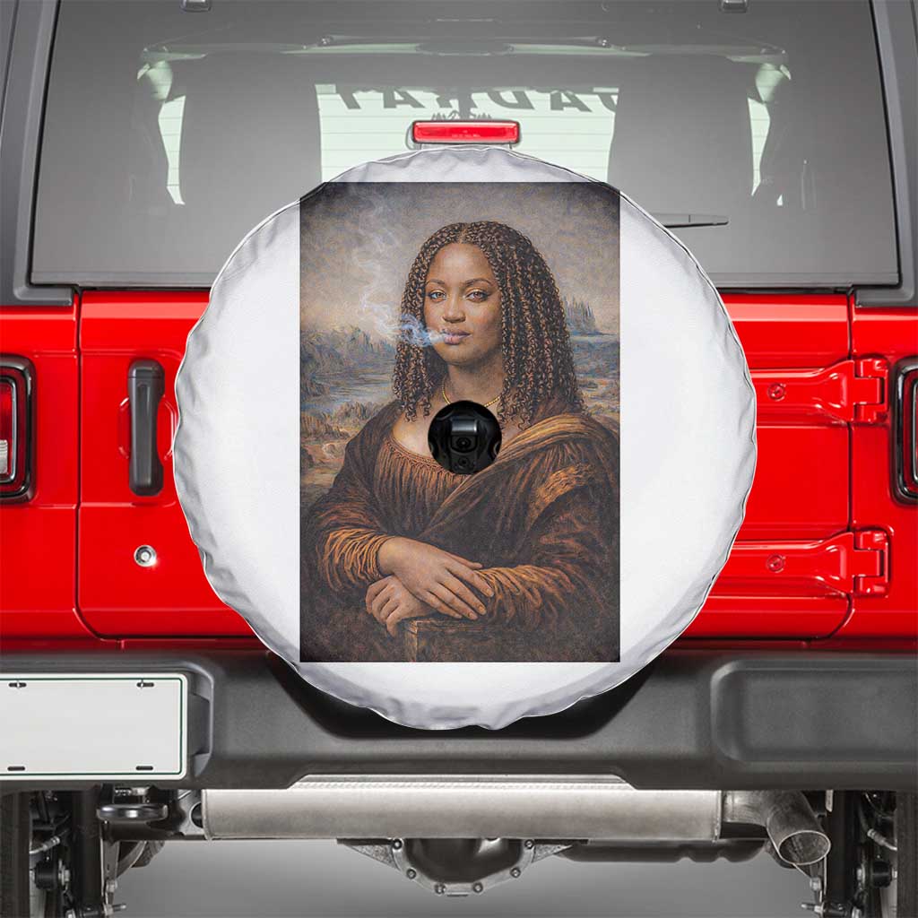Funny Black Mona Lisa Spare Tire Cover African American Pride - Wonder Print Shop