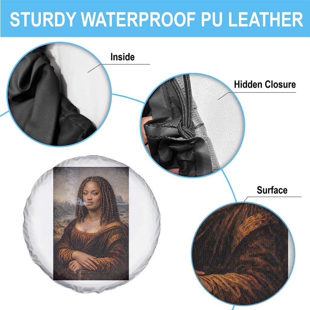 Funny Black Mona Lisa Spare Tire Cover African American Pride - Wonder Print Shop