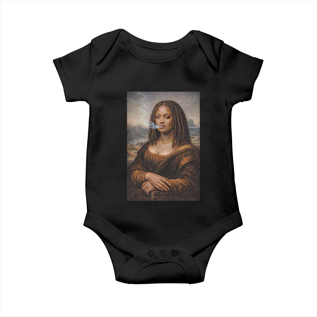Funny Black Mona Lisa Baby Onesie African American Pride - Wonder Print Shop
