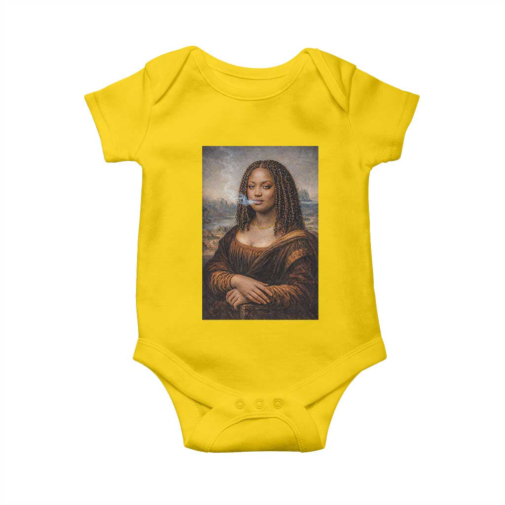 Funny Black Mona Lisa Baby Onesie African American Pride - Wonder Print Shop