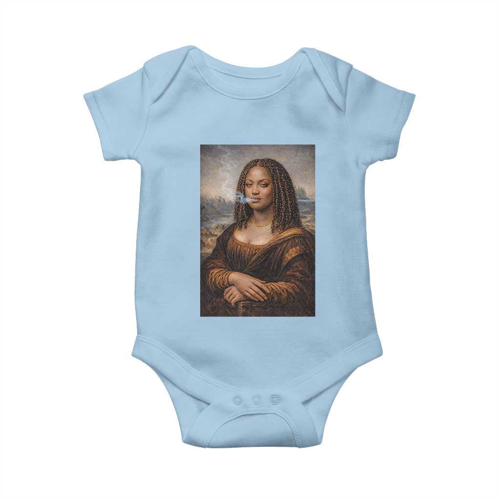 Funny Black Mona Lisa Baby Onesie African American Pride - Wonder Print Shop