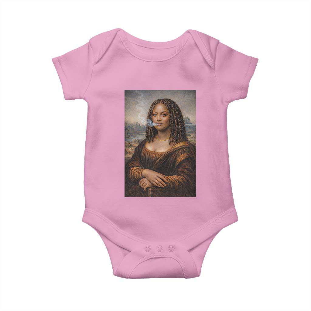 Funny Black Mona Lisa Baby Onesie African American Pride - Wonder Print Shop