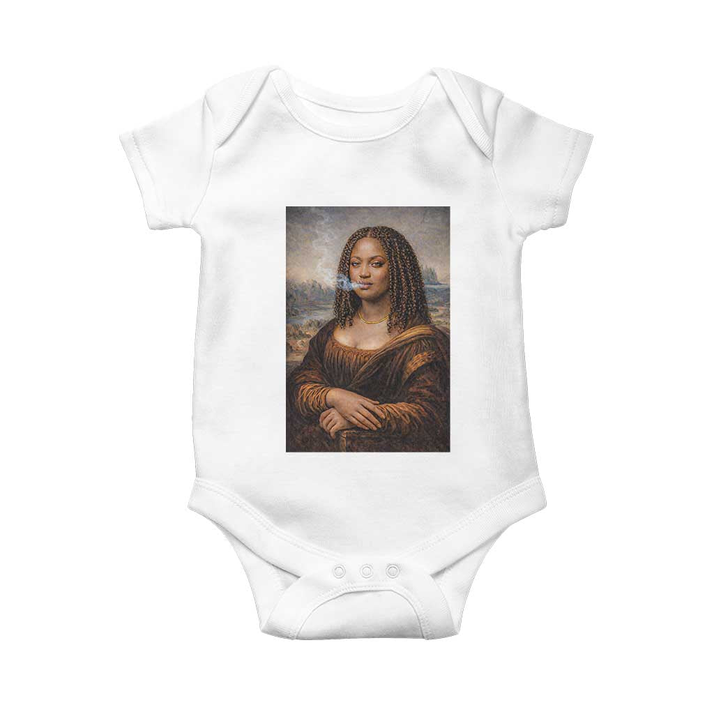 Funny Black Mona Lisa Baby Onesie African American Pride - Wonder Print Shop