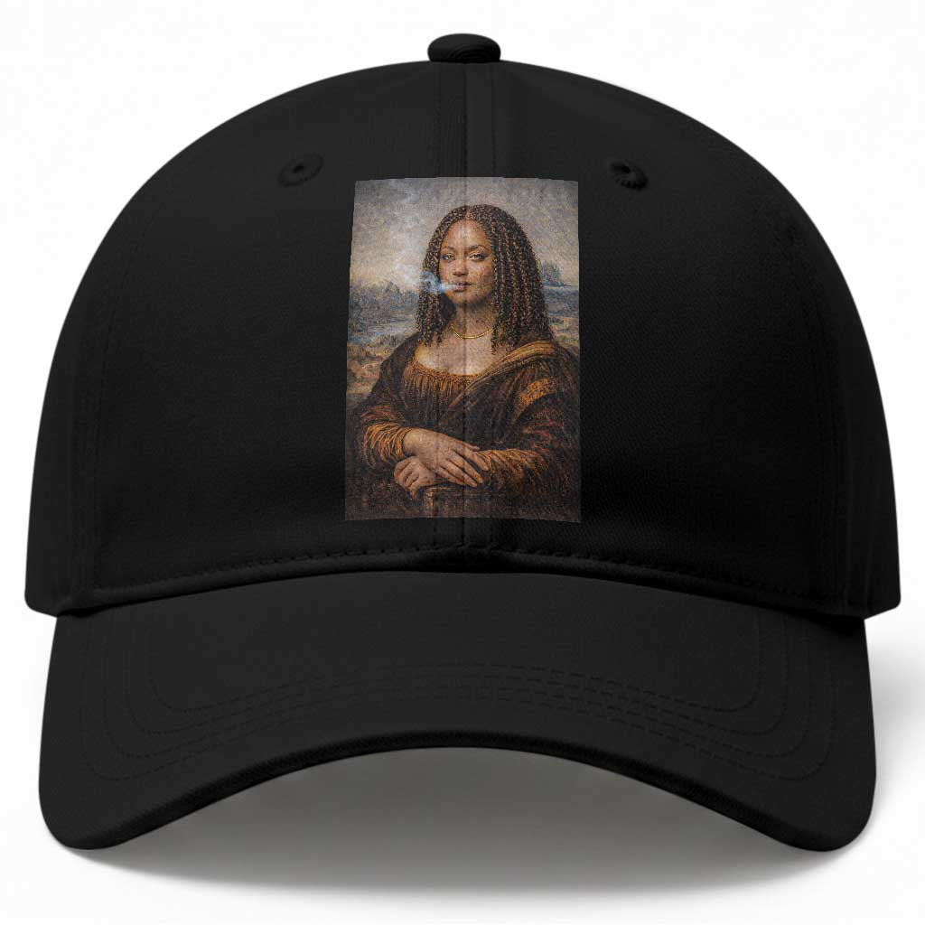 Funny Black Mona Lisa Baseball Cap African American Pride
