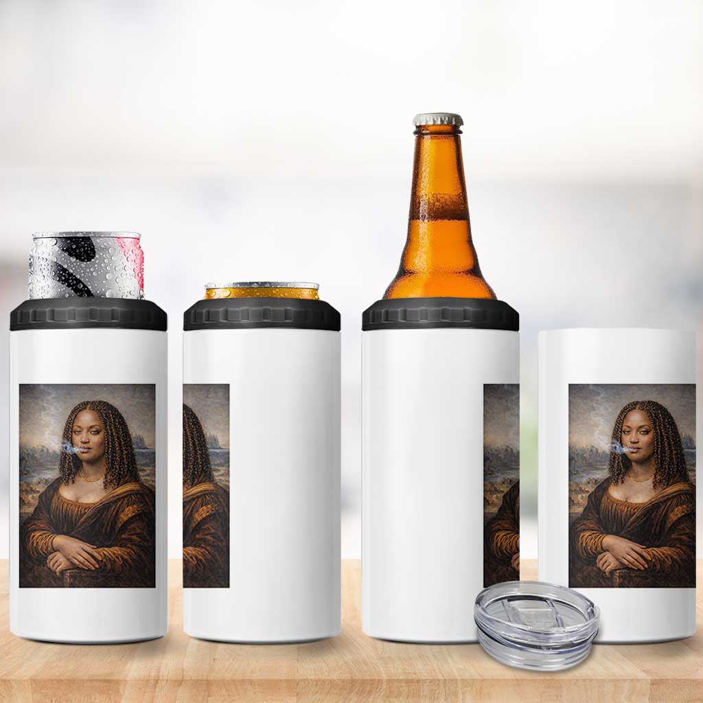 Funny Black Mona Lisa 4 in 1 Can Cooler Tumbler African American Pride - Wonder Print Shop