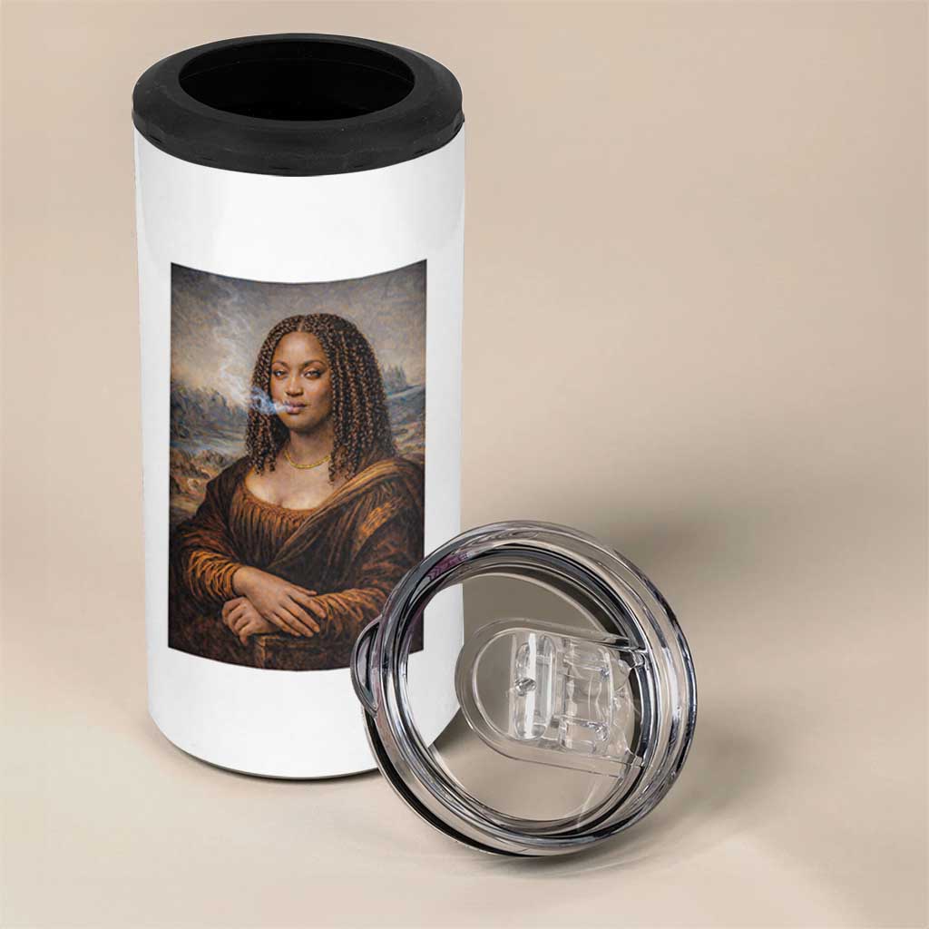 Funny Black Mona Lisa 4 in 1 Can Cooler Tumbler African American Pride - Wonder Print Shop