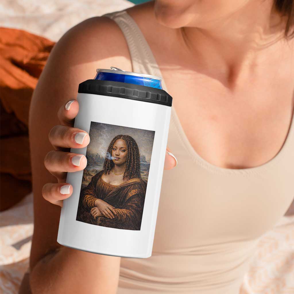 Funny Black Mona Lisa 4 in 1 Can Cooler Tumbler African American Pride - Wonder Print Shop