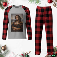 Funny Black Mona Lisa Plaid Pajama Set African American Pride - Wonder Print Shop