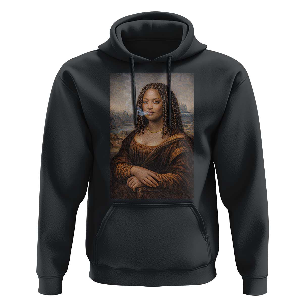 Funny Black Mona Lisa Hoodie African American Pride - Wonder Print Shop