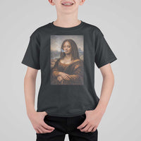 Funny Black Mona Lisa T Shirt For Kid African American Pride - Wonder Print Shop