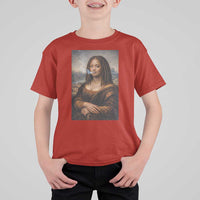Funny Black Mona Lisa T Shirt For Kid African American Pride - Wonder Print Shop