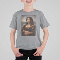 Funny Black Mona Lisa T Shirt For Kid African American Pride - Wonder Print Shop