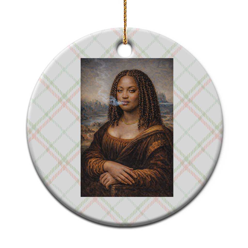 Funny Black Mona Lisa Ceramic Ornament African American Pride - Wonder Print Shop