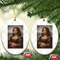 Funny Black Mona Lisa Ceramic Ornament African American Pride - Wonder Print Shop
