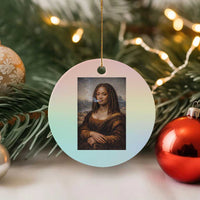 Funny Black Mona Lisa Ceramic Ornament African American Pride - Wonder Print Shop