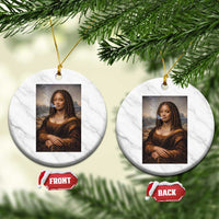 Funny Black Mona Lisa Ceramic Ornament African American Pride - Wonder Print Shop