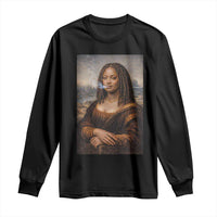 Funny Black Mona Lisa Long Sleeve Shirt African American Pride - Wonder Print Shop