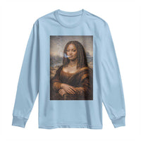 Funny Black Mona Lisa Long Sleeve Shirt African American Pride - Wonder Print Shop
