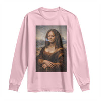Funny Black Mona Lisa Long Sleeve Shirt African American Pride - Wonder Print Shop