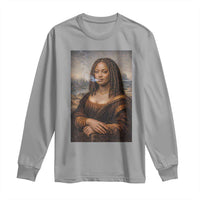 Funny Black Mona Lisa Long Sleeve Shirt African American Pride - Wonder Print Shop